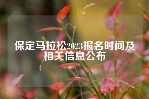 保定马拉松2023报名时间及相关信息公布