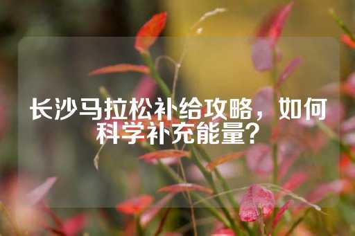 长沙马拉松补给攻略，如何科学补充能量？