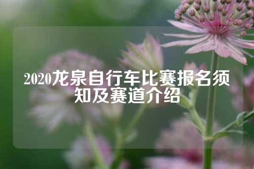 2020龙泉自行车比赛报名须知及赛道介绍-第1张图片-皇冠信用盘出租