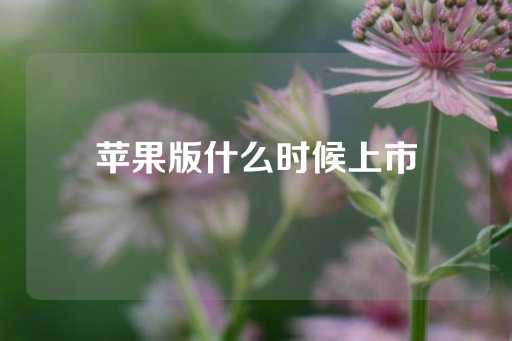 苹果版什么时候上市